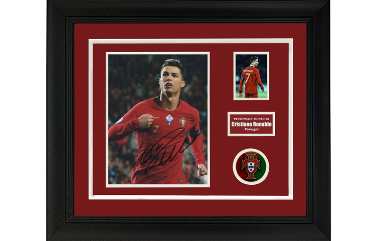 Sanwei Cristiano Ronaldo Signed Photo Frame Portugal 2018 World Cup with COA. SW24Q2649