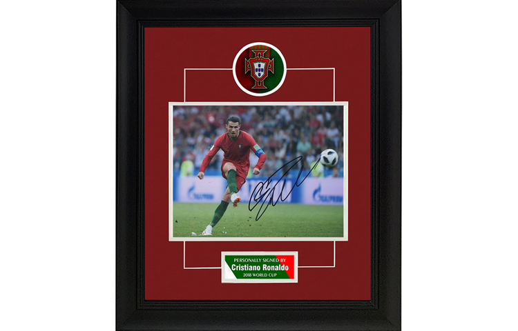 Sanwei Cristiano Ronaldo Signed Portugal 2018 World Cup Photo with Frame & COA SW24Q1404