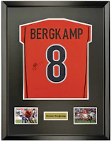 Sanwei Dennis Bergkamp Signed Netherlands 1998 World Cup Jersey with SA Cert Framed 6789400 Sanwei Dennis Bergkamp Signed Netherlands 1998 World Cup Jersey with SA Cert Framed 6789400