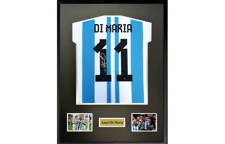 Sanwei Di María Signed Argentina 2022 World Cup Jersey Fan Edition with SA Certificate. SW23Q4133