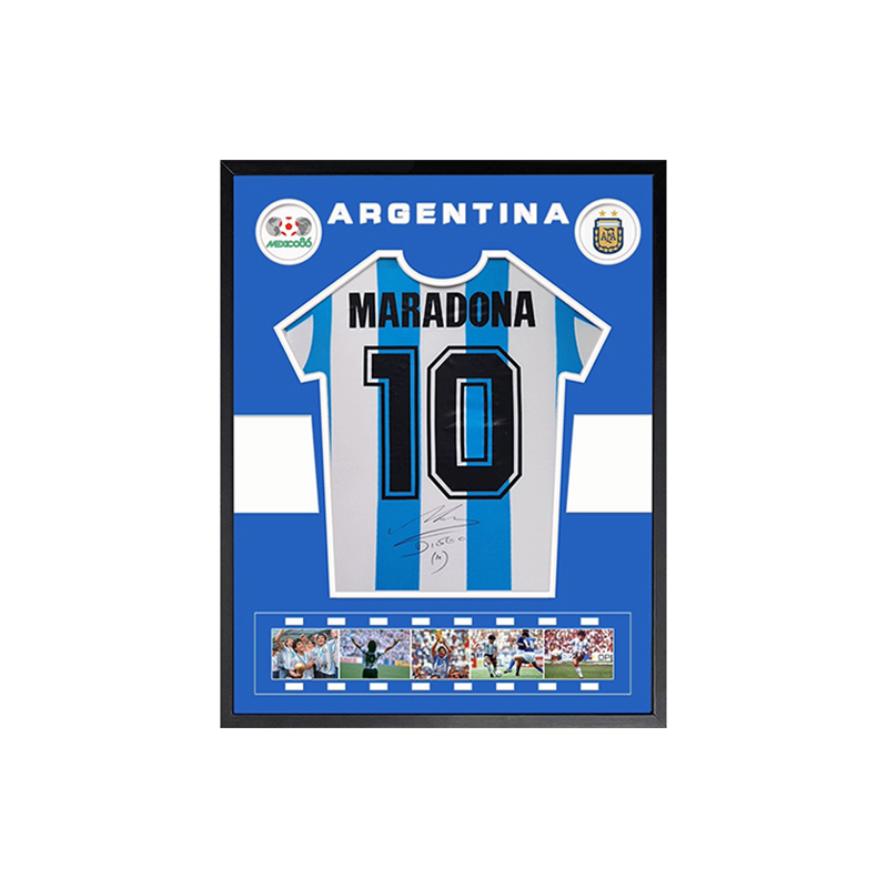 Sanwei Diego Maradona Signed Argentina Jersey 1986 World Cup with SA Certificate. 7103705