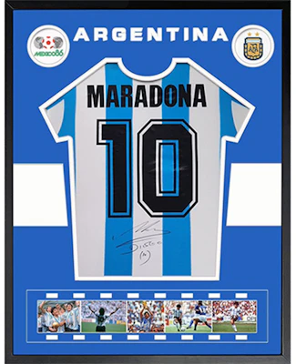 Sanwei Diego Maradona Signed Argentina Jersey 1986 World Cup with SA Certificate. 7103705 Buy Sanwei Diego Maradona Signed Argentina Jersey 1986 World Cup with SA Certificate. 7103705