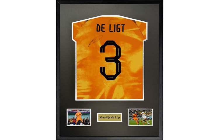 Buy Sanwei FIFA 2022 Matthijs de Ligt Signed Netherlands Jersey Framed w/ COA SW24Q1238
