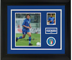 Sanwei Framed Italy 2002 World Cup Paolo Maldini Signed Photo with SA Certificate. SW24Q2631 Sanwei Framed Italy 2002 World Cup Paolo Maldini Signed Photo with SA Certificate. SW24Q2631