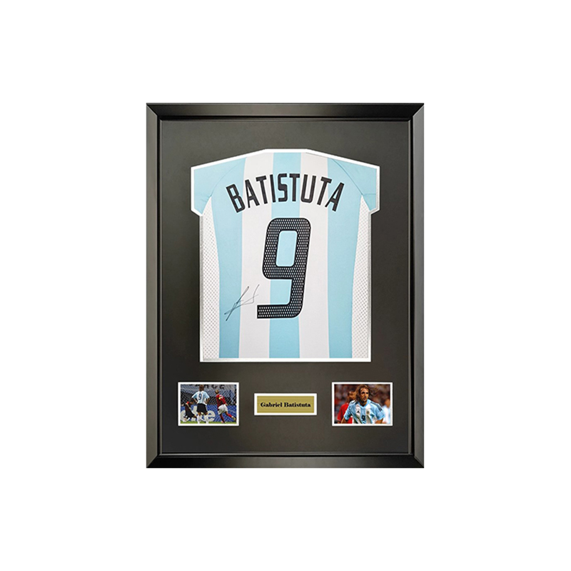 Sanwei Gabriel Batistuta Signed Argentina 2002 World Cup Jersey Framed with SA COA 7104160
