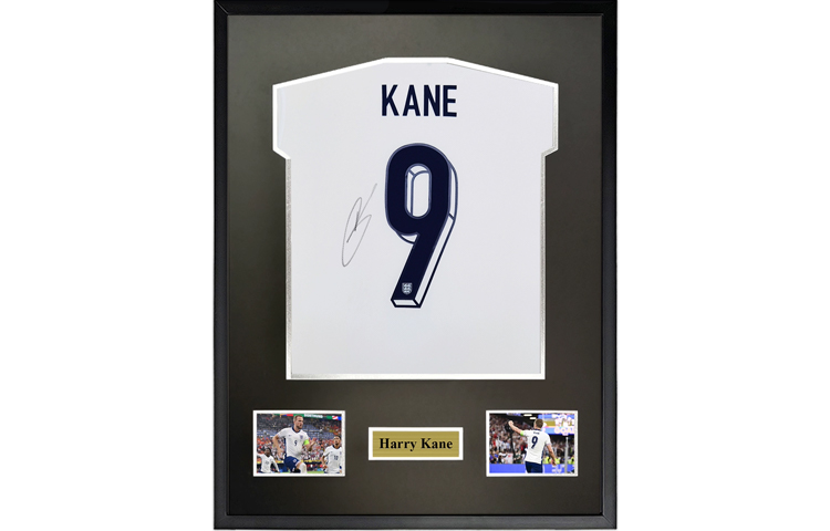Sanwei Harry Kane Signed England Jersey 2024 World Cup Framed Unisex - SA Certified. SW24Q2796