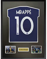 Sanwei Kylian Mbappé Signed 2018 World Cup France Jersey Framed with COA. SW24Q1553 Sanwei Kylian Mbappé Signed 2018 World Cup France Jersey Framed with COA. SW24Q1553