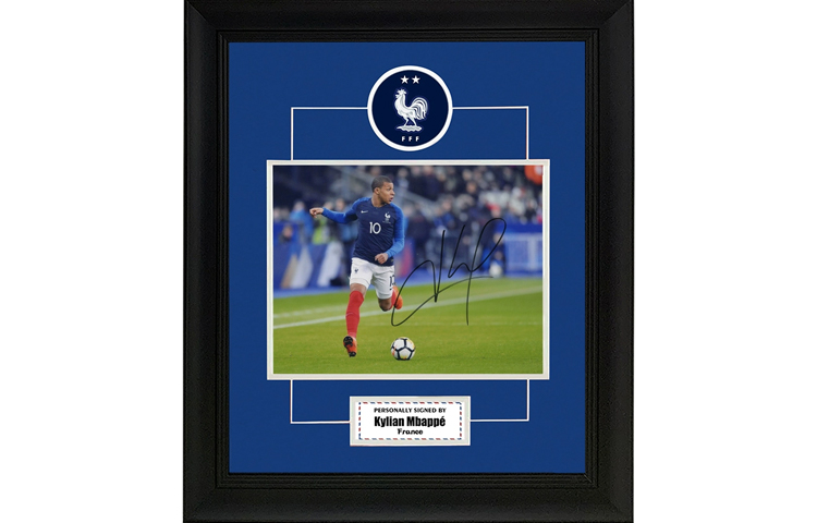 Sanwei Kylian Mbappé Signed Photo France 2018 World Cup Framed with SA Certificate SW24Q1561