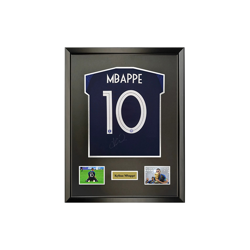 Sanwei Kylian Mbappe Signed 2018 World Cup France Jersey Framed with SA Certificate 6752665
