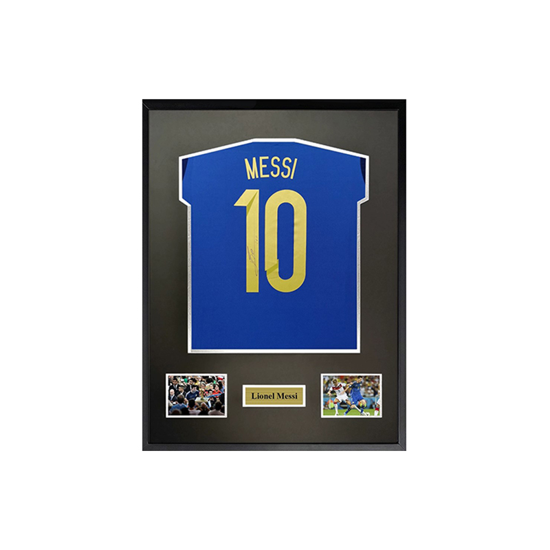 Sanwei Lionel Messi Signed Argentina 2014 World Cup Away Jersey Framed with SA COA 6823763