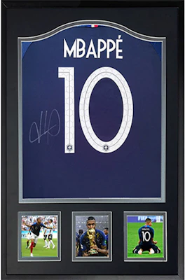 Sanwei Mbappé Signed 2018 World Cup France Jersey Framed with SA Certificate. SW22Q1006 Buy Sanwei Mbappé Signed 2018 World Cup France Jersey Framed with SA Certificate. SW22Q1006