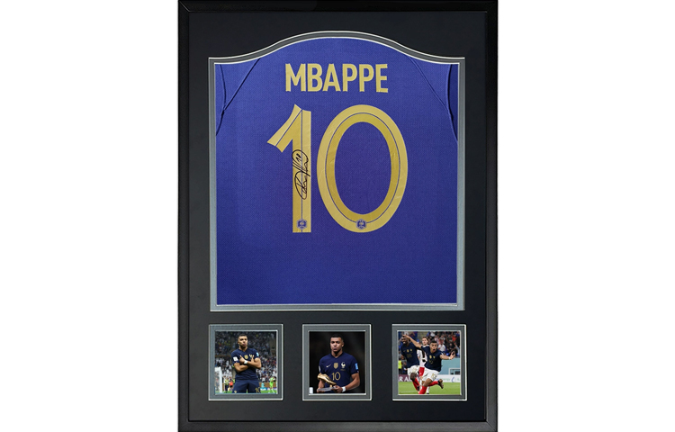 Sanwei Mbappé Signed France 2022 World Cup Jersey Framed with SA Certificate 7224954