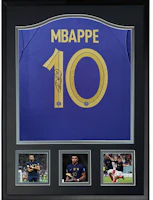 Sanwei Mbappé Signed France 2022 World Cup Jersey Framed with SA Certificate 7224954 Sanwei Mbappé Signed France 2022 World Cup Jersey Framed with SA Certificate 7224954