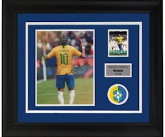 Sanwei Neymar Signed 2018 World Cup Brazil Photo with SA Certificate & Frame. SW24Q1568 Sanwei Neymar Signed 2018 World Cup Brazil Photo with SA Certificate & Frame. SW24Q1568