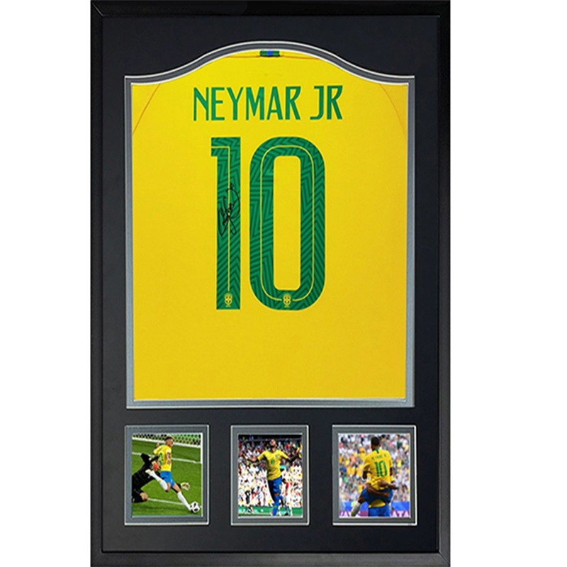 Sanwei Neymar Signed Brazil Jersey World Cup 2018 Framed w/ SA Certificate. SW22Q1009