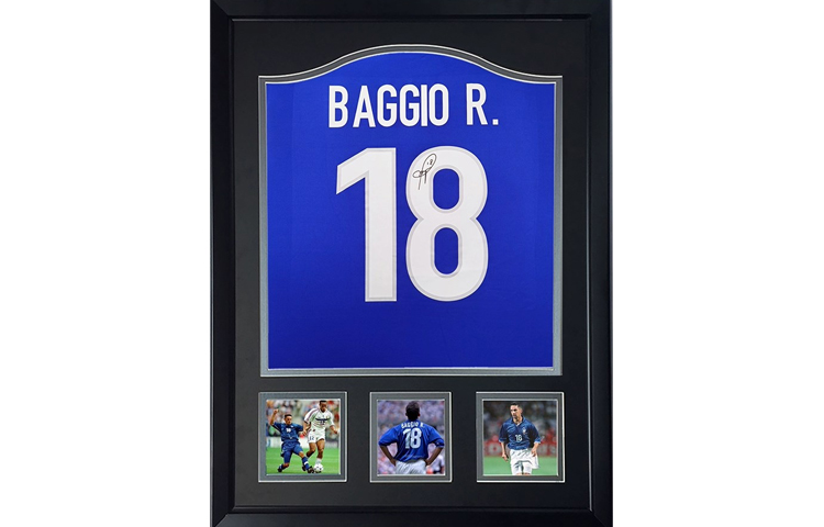 Buy Sanwei Roberto Baggio Signed Italy 1998 World Cup Jersey Framed SA Cert Fan Edition SW23Q4091