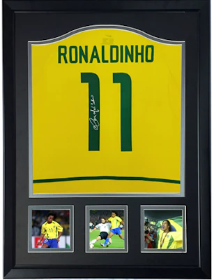 Sanwei Ronaldinho Signed Brazil 2002 World Cup Jersey with SA Certificate Framed SW24Q2028 Buy Sanwei Ronaldinho Signed Brazil 2002 World Cup Jersey with SA Certificate Framed SW24Q2028