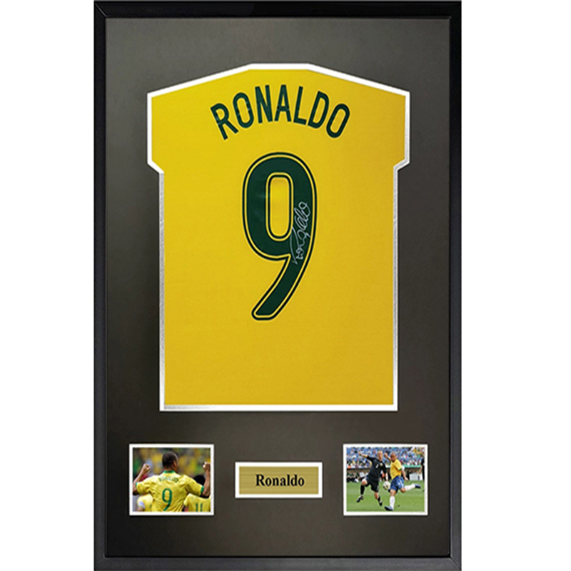 Sanwei Ronaldo Signed Brazil 2006 World Cup Jersey with Frame & COA - Collectible. SW22Q1020