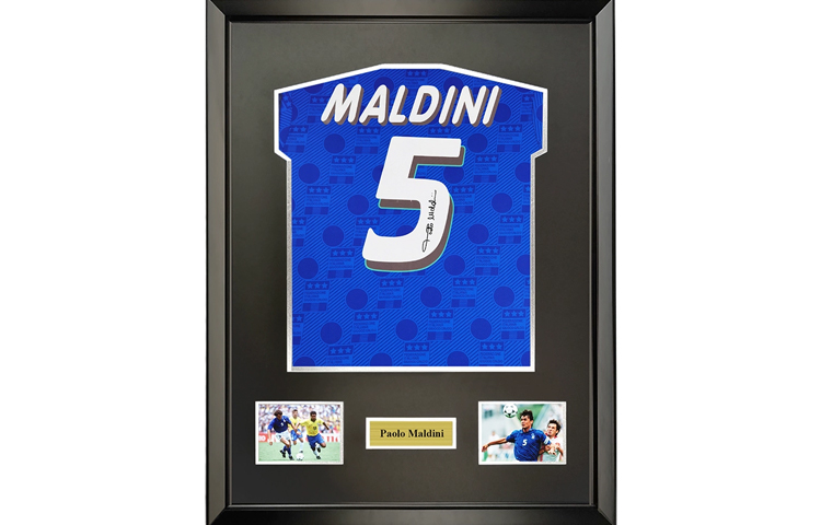 Buy Sanwei Sanei Paolo Maldini Signed Italy 1994 World Cup Jersey w/ Frame & COA. SW24Q2115