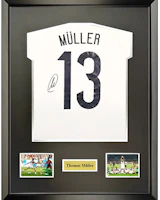 Sanwei Thomas Müller Signed Germany 2014 World Cup Jersey with SA Certificate (Framed). SW23Q4250 Sanwei Thomas Müller Signed Germany 2014 World Cup Jersey with SA Certificate (Framed). SW23Q4250