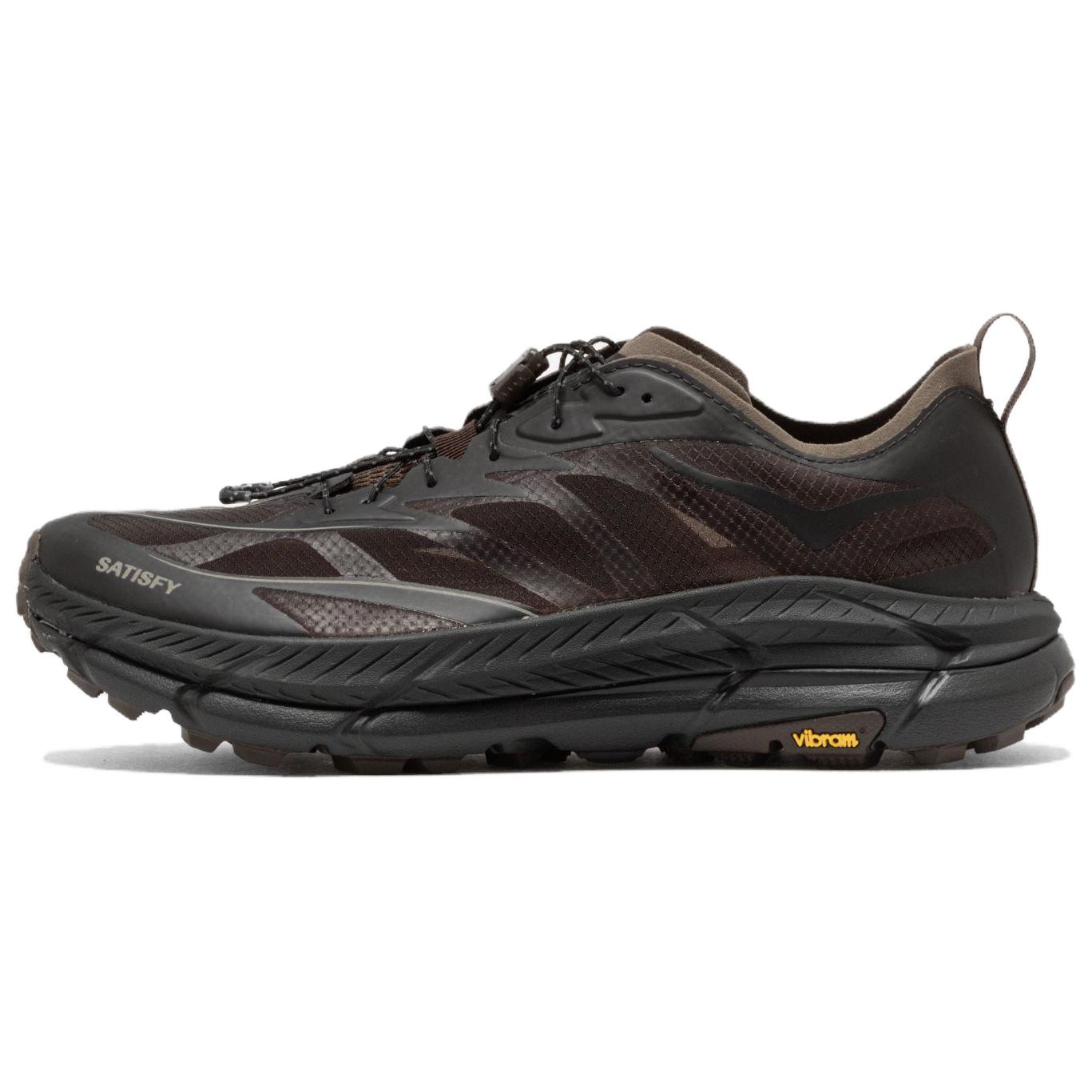 Satisfy x HOKA ONE ONE Mafate Speed 4 Black Running Shoes - Slip-Resistant. 1157050-COFF