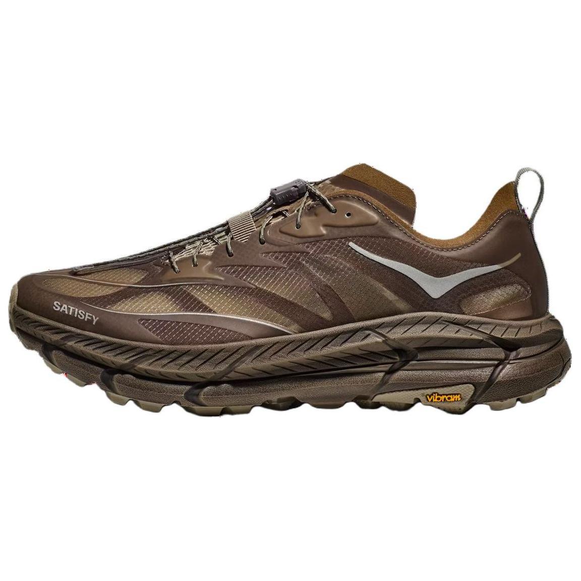 Satisfy x HOKA ONE ONE Mafate Speed 4 Comfort Running Shoes Brown . 1157050-RBBR