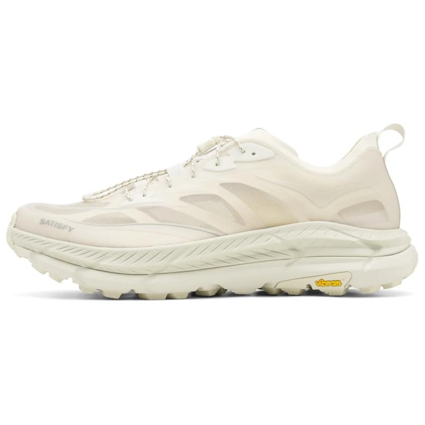 Satisfy x HOKA ONE ONE Mafate Speed 4 White Low-Top Running Shoes Durable 1157050-BONE