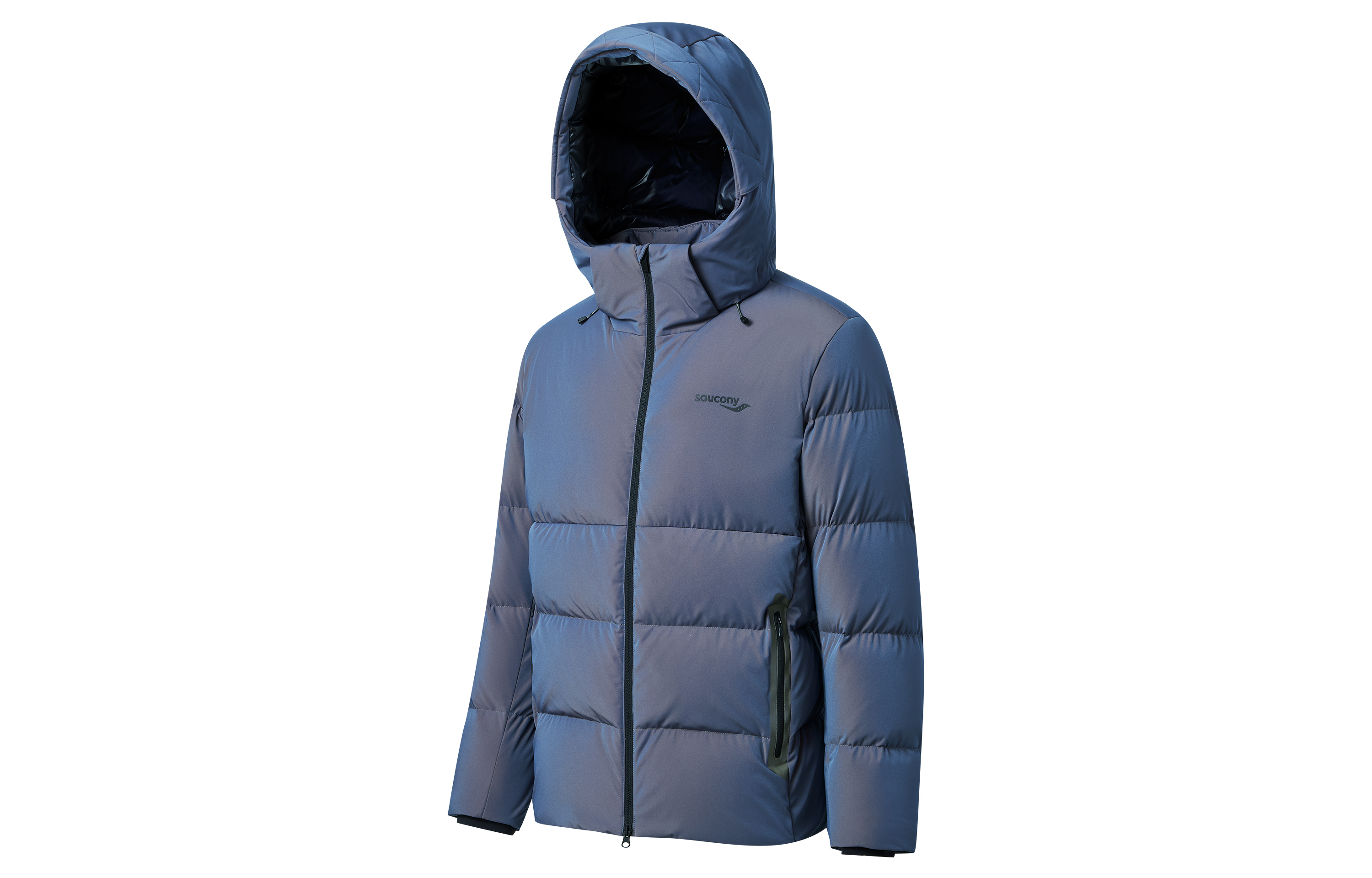 Saucony  Outdoor Windproof Down Jacket Short Puffer Coat Bright Blue. SC2230048D-DA03