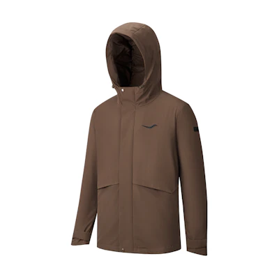 Saucony Puffer Jacket Hooded Zip Brown SC2240210A-CO56