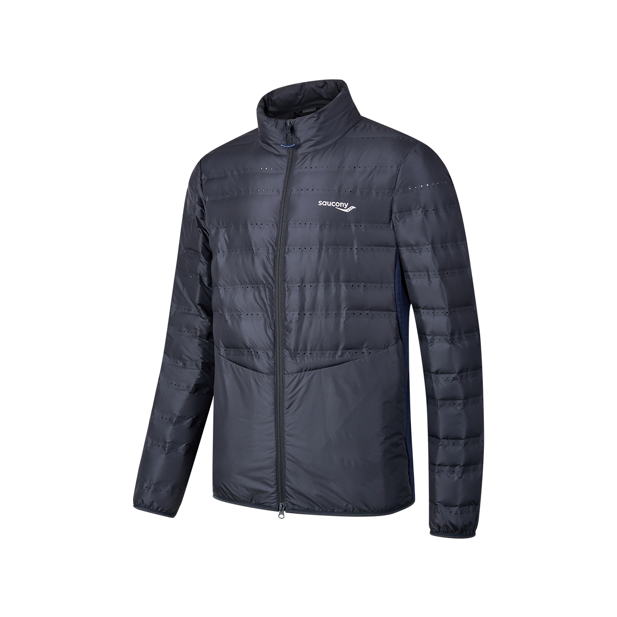 Saucony  Stand Collar Comfort Cotton Jacket Iridescent Deep Blue. SC2240023C-DA16
