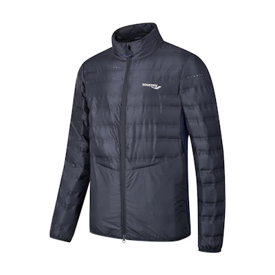 Saucony Stand Collar Comfort Cotton Jacket Iridescent Deep Blue. SC2240023C-DA16