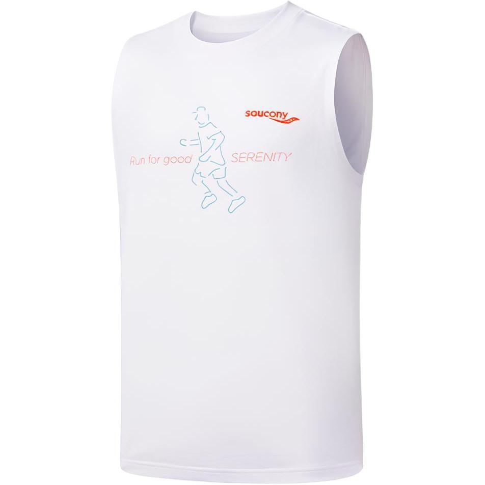 Saucony  White Cartoon Graphic Sleeveless Crewneck T-Shirt SC2239073-1