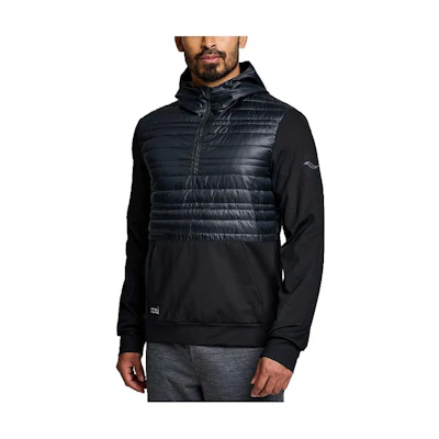 Saucony Black Casual Fit Hooded Long Sleeve Sweatshirt SAM800351-BK