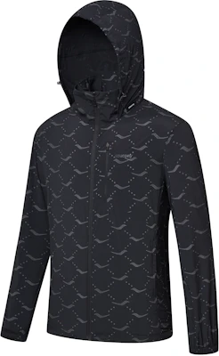 Saucony 黑色满印字母拉链连帽夹克外套 SC2230153A-PR05 Buy Saucony 黑色满印字母拉链连帽夹克外套 SC2230153A-PR05