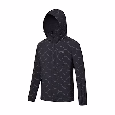 Saucony Black Full-Print Letter Zip-Up Hoodie Jacket SC2230153A-PR05