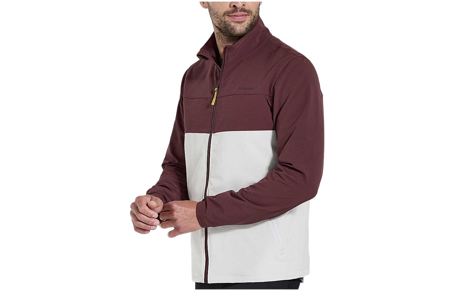 Saucony Bluster Jacket Red Colorblock Zip-Up Men’s Long Sleeve Track Jacket SAM800296-SN