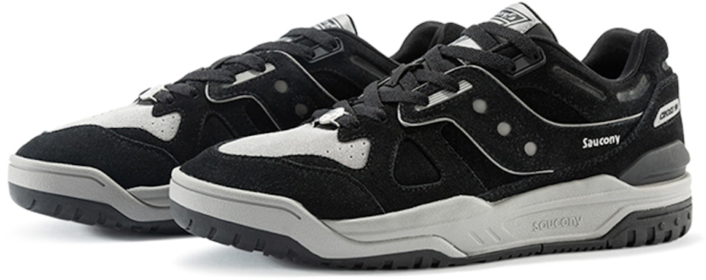 Saucony Cross 90 經典復古 板鞋 男女同款 黑灰色 Lookbook Saucony Cross 90 經典復古 板鞋 男女同款 黑灰色