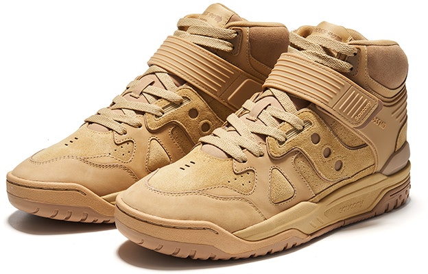 Saucony CROSS 90 MID 休閒復古 防滑耐磨 高幫 跑步鞋 男女同款 卡其色 Lookbook Saucony CROSS 90 MID 休閒復古 防滑耐磨 高幫 跑步鞋 男女同款 卡其色