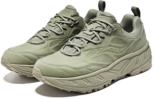 Lookbook Saucony CYBER WEB 耐磨防滑 低筒 跑步鞋 男女同款 灰綠色