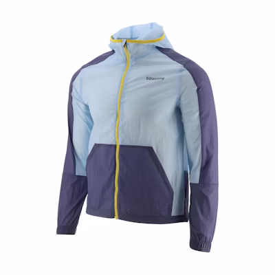 Saucony Elevate Packaway Colorblock Hooded Zip Jacket Men Blue SAM800333-VA