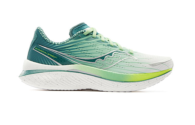 Lookbook Saucony Endorphin Speed 啡速 3 減震防滑 低幫 跑步鞋 男女同款 白綠色