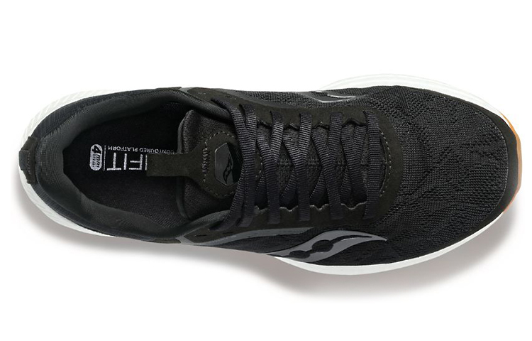 Lookbook Saucony自由5減震運動低筒跑步鞋 男款 黑白色