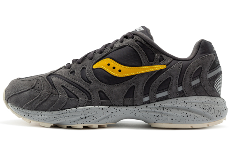 Saucony Grid Azura 2000 Black Yellow Retro Running Shoes Breathable Durable S70545-1 (M Width)