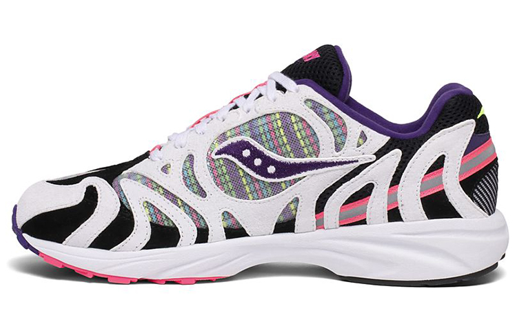 Saucony Grid Azura 2000 Running Shoes White/Black/Purple Durable Cushioning S70490-1 (M Wide)