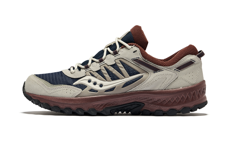 Saucony GRID PEAK Retro Breathable Cushioning Running Shoes Blue/Brown S70814-3
