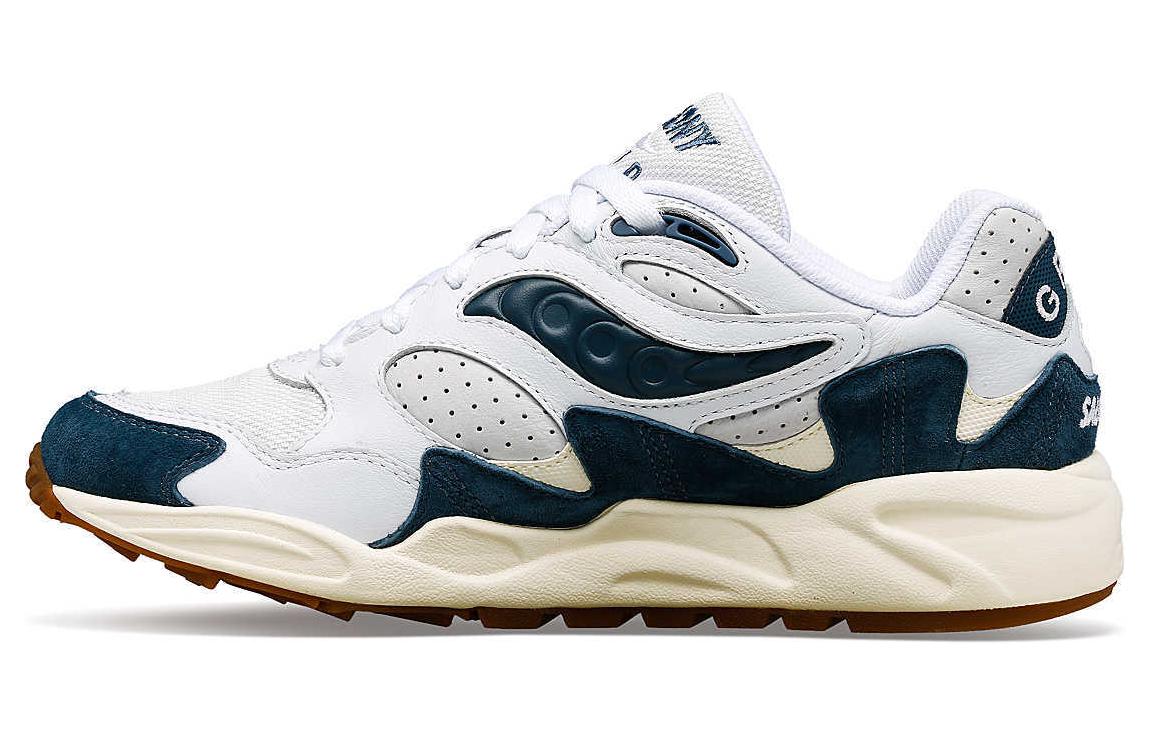 Saucony Grid Shadow 2 White/Blue Casual Low-Top Breathable Sneakers. S70813-3