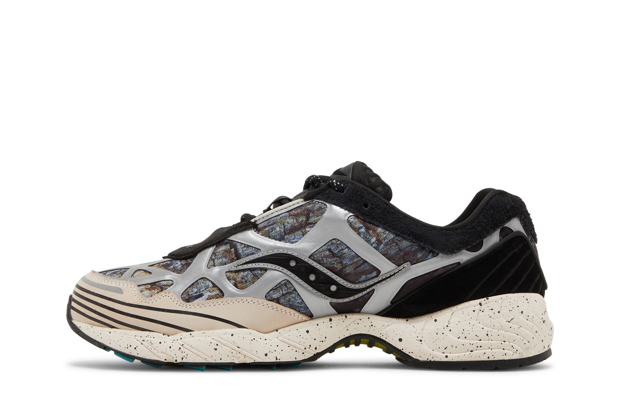 Lookbook Saucony Grid Web Reflect Camo 低筒復古跑步鞋 男女款 黑銀色