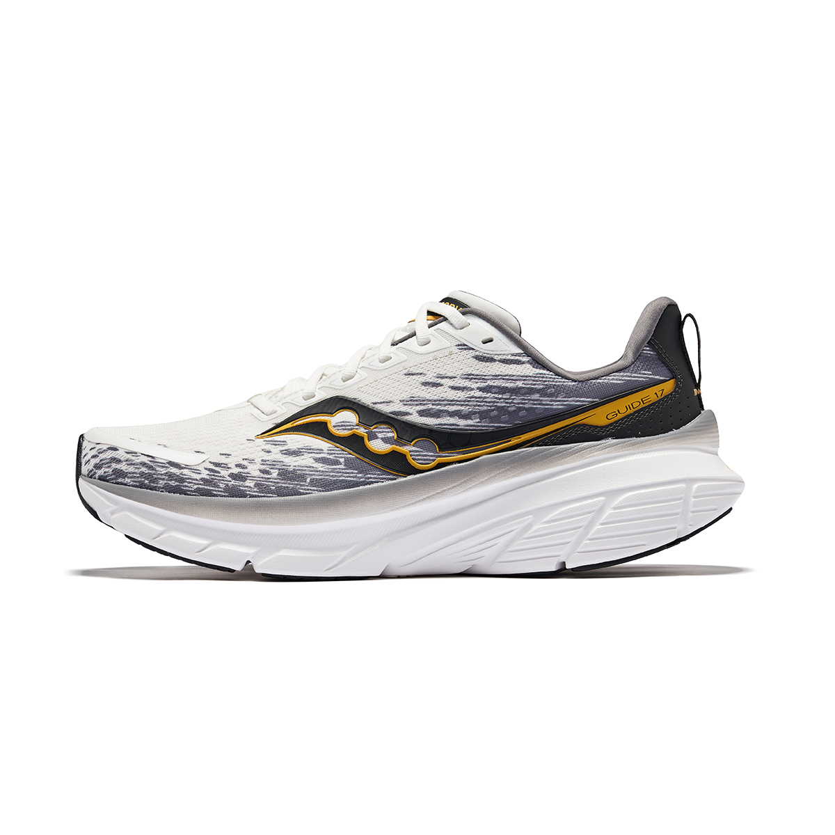 Saucony GUIDE 17 Stability Cushioned Running Shoes White/Grey/Black S20936-500
