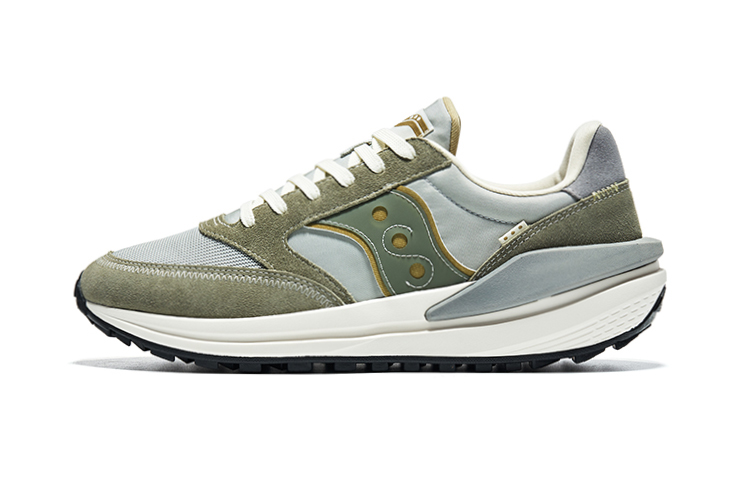 Saucony Jazz Renew Retro Comfort Low-Top Running Shoes Gray Green . S79040-6