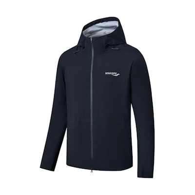 Saucony Logo Print Running Windbreaker Jacket Black Navy SC2249008A-BL106